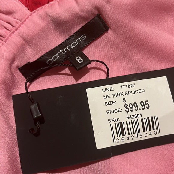 PORTMANS Spliced Pink Red Satin Halter Neck Top Blouse NWT - Picture 9 of 11